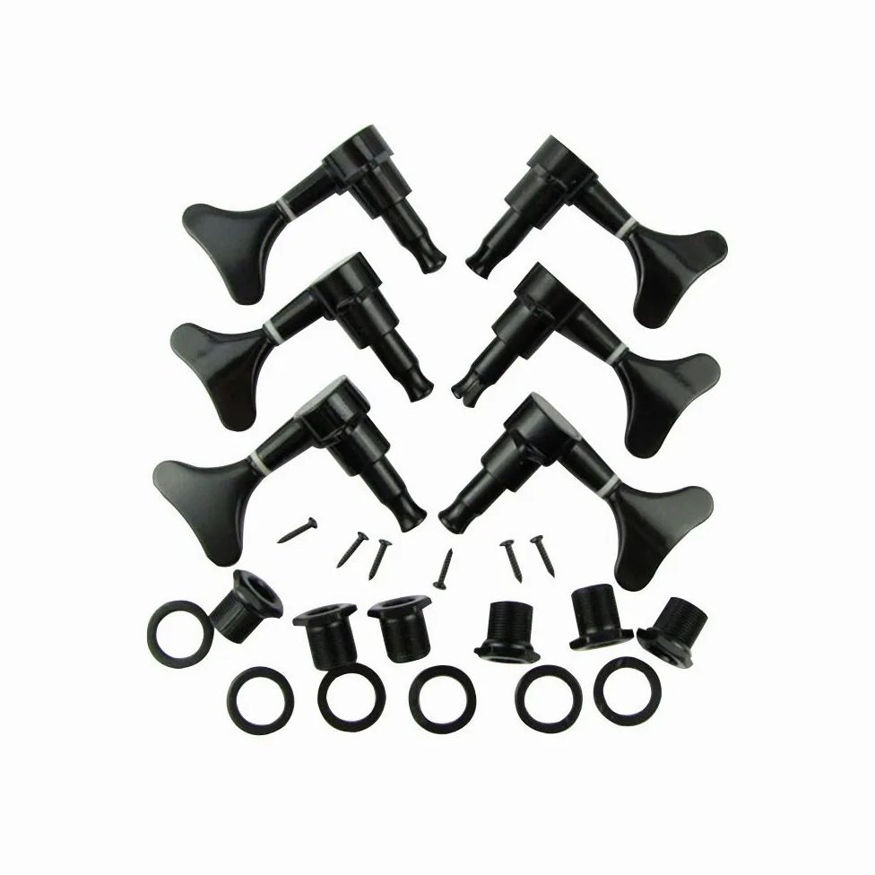 Musiclily L3+R3 Set Meccaniche per Basso Elettrico 5/6 Corde, Nero