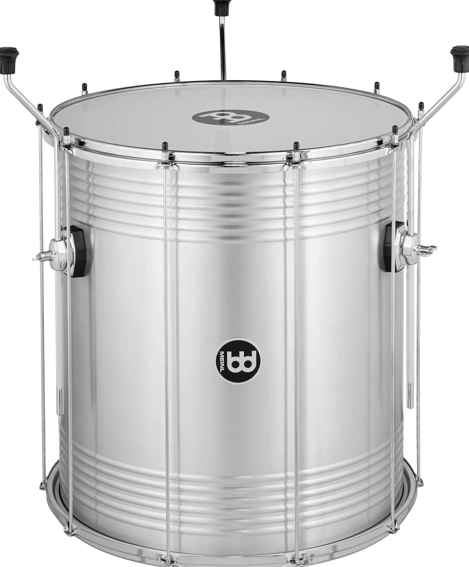 Meinl Percussion Traditional Aluminum Surdo – Tamburo Samba Molto Grande – Altezza Regolabile – 22-Pollici Diametro – 24-Pollici Altezza – Aluminum, Silver (SU22-L)