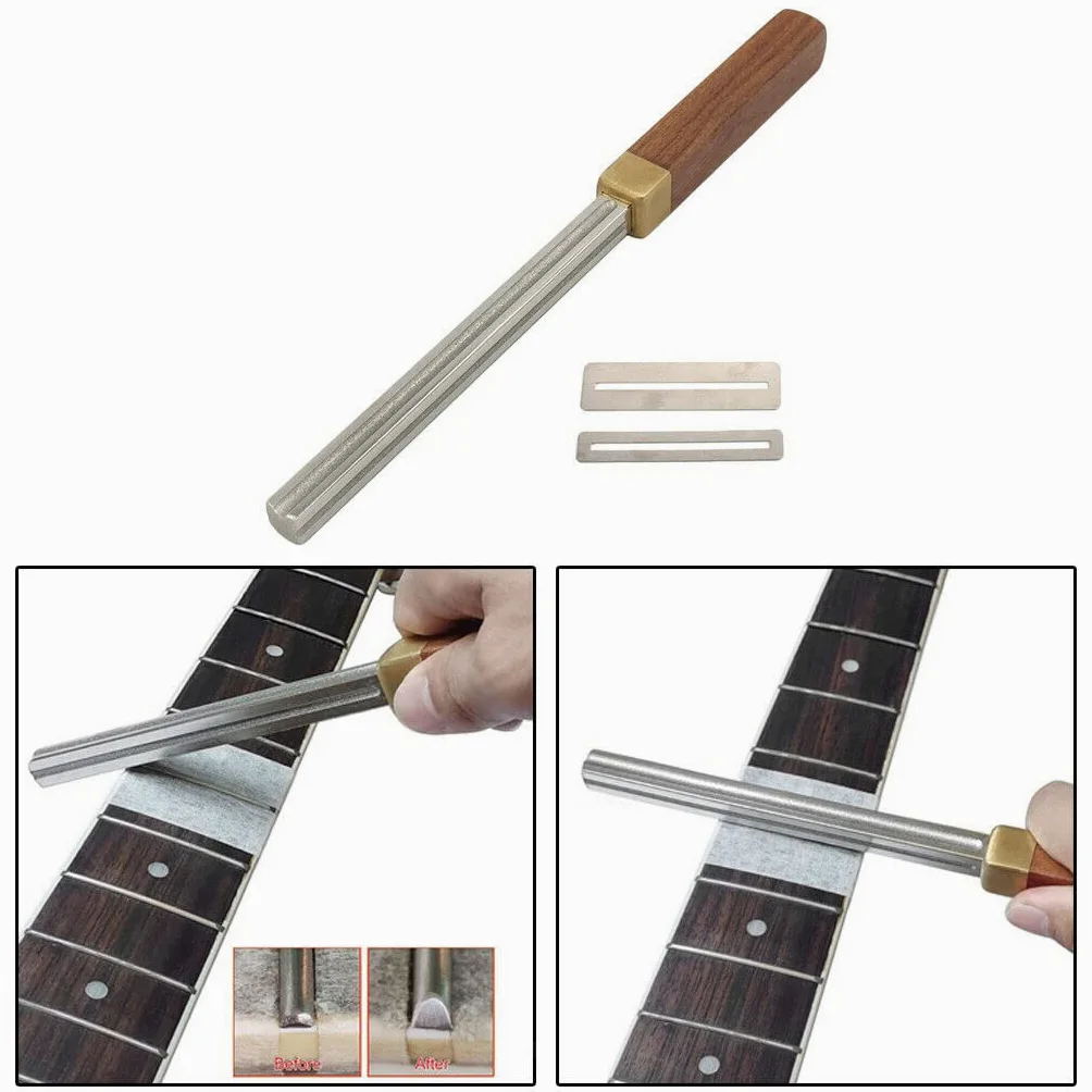 Lima per coronazione dei tasti della chitarra, lima per bordi dei tasti, strumento arrotondato per estremità dei tasti, lima per tasti con rivestimento diamantato