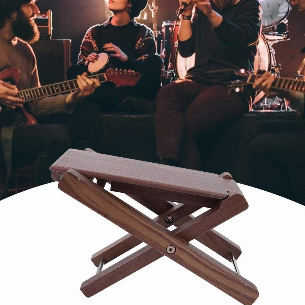 Poggiapiedi Chitarra, Legno Massello Pieghevole Antiscivolo Poggiapiedi per Chitarra Classica Accessori for Musicisti Studio Recital
