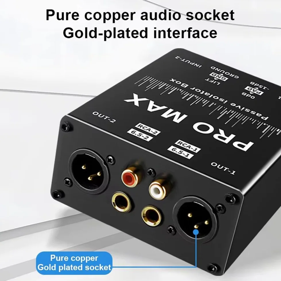 XLR 6.5 Isolatore Audio, Eliminatore di Corrente Audio, Microfono A Terra del Microfono A Trasmissione in Diretta