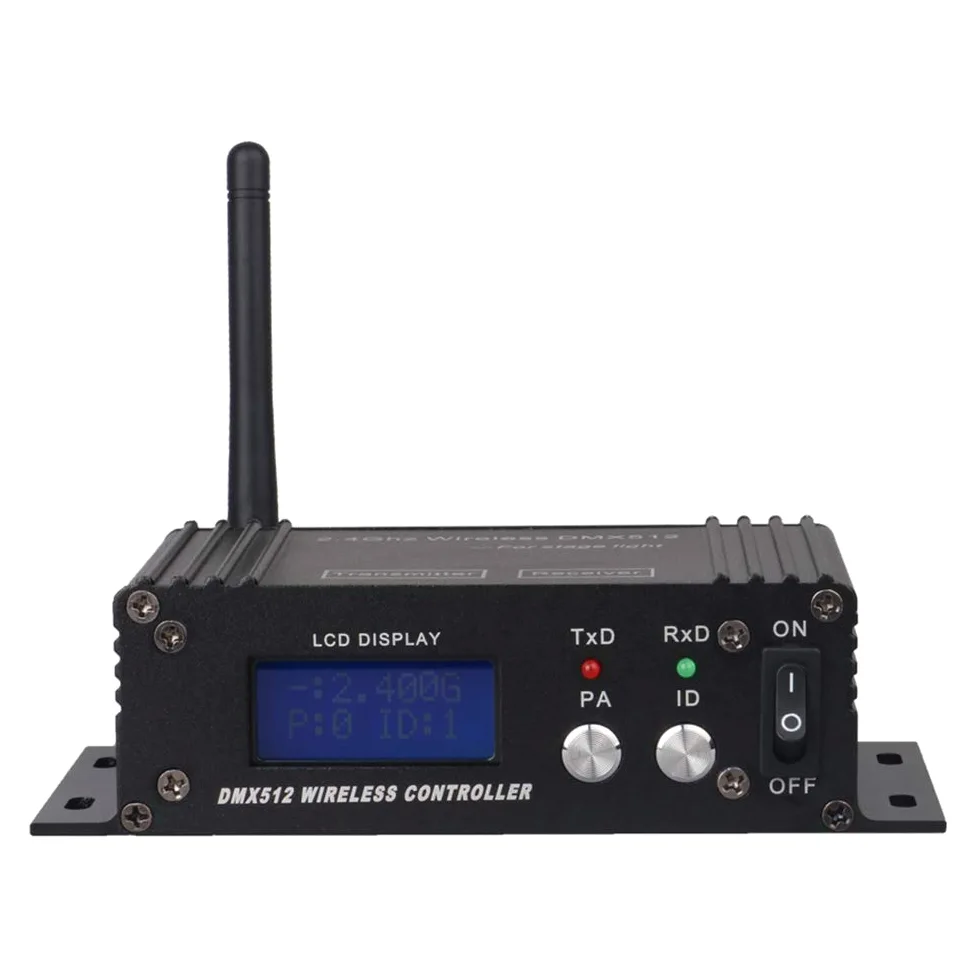 512 Wireless Controller Ricevitore Trasmettitore Display LCD Potenza Regolabile per Disco DJ Stage Bar Light-EU Plug