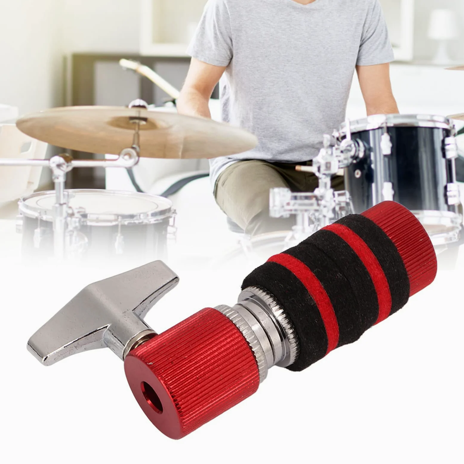 Frizione per Charleston, Frizione per Tamburo Jazz Resistente All'usura Supporto per Charleston in Metallo Supporto per Piatti Standard per Batteria Jazz Accessori per Parti di Batteria(Rosso
