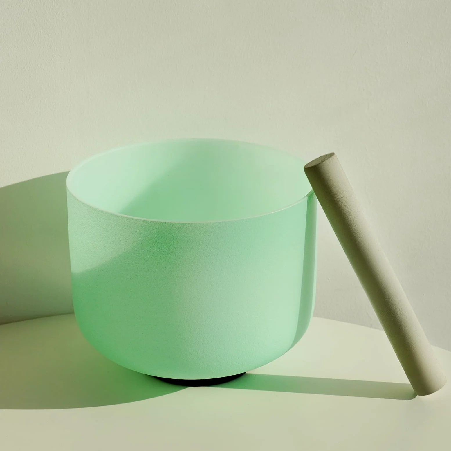 Hye-eun Set di 7 campane tibetane in cristallo da 432 Hz, color verde menta, in quarzo smerigliato, per chakra, con 2 custodie per il trasporto, per pulire e alleviare lo stress, consapevolezza
