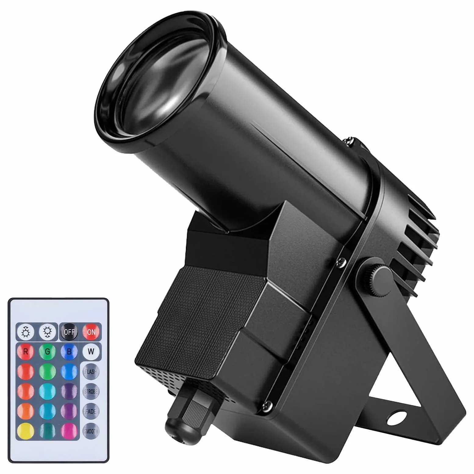Pinspot LED luce 3 in 1 LED Pinspot spot spot spot 15 W RGBW sfera da discoteca con telecomando, mini spot luce da palcoscenico per feste, discoteche, club, bar, matrimonio