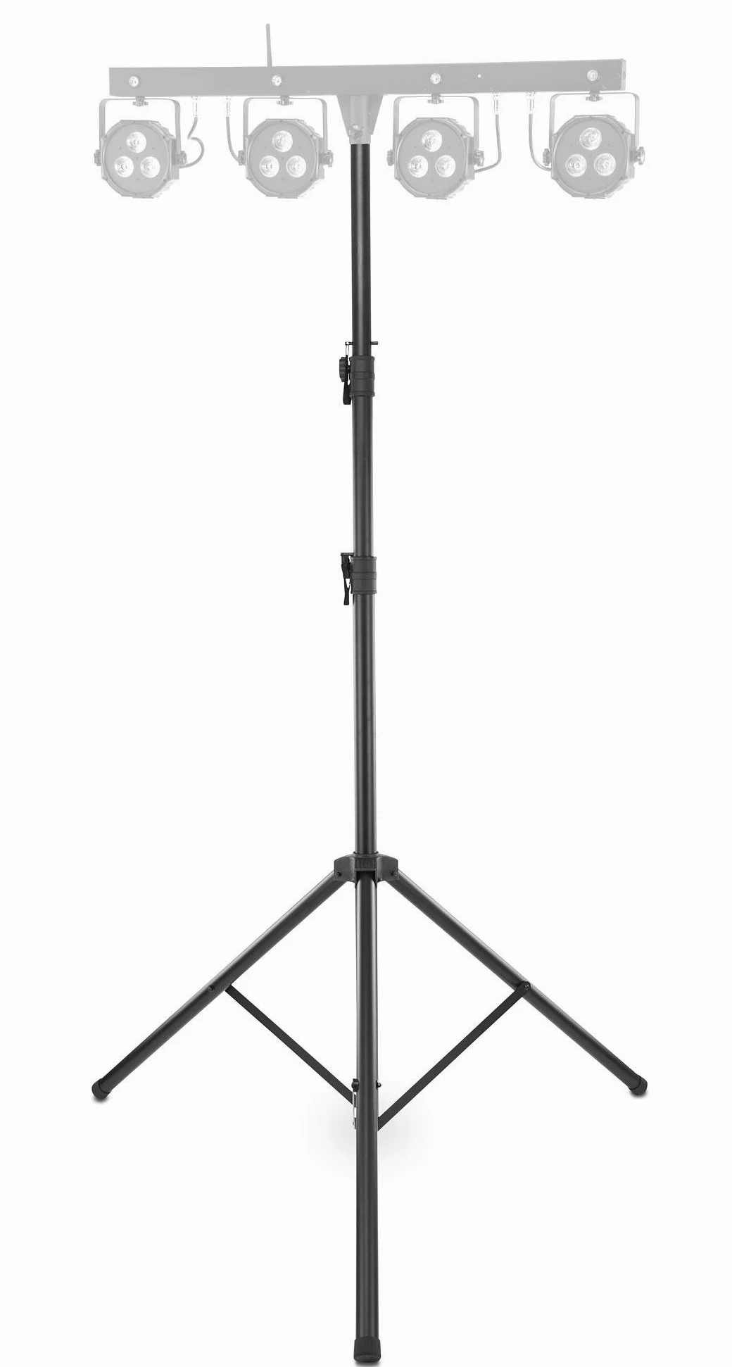 Showlite LS325 Statore Luci (Statore stabile per luci e casse per uso mobile, portata max: 50 kg, estensibile fino a 325 cm, estremità tubo 35 mm Ø, alluminio) Nero