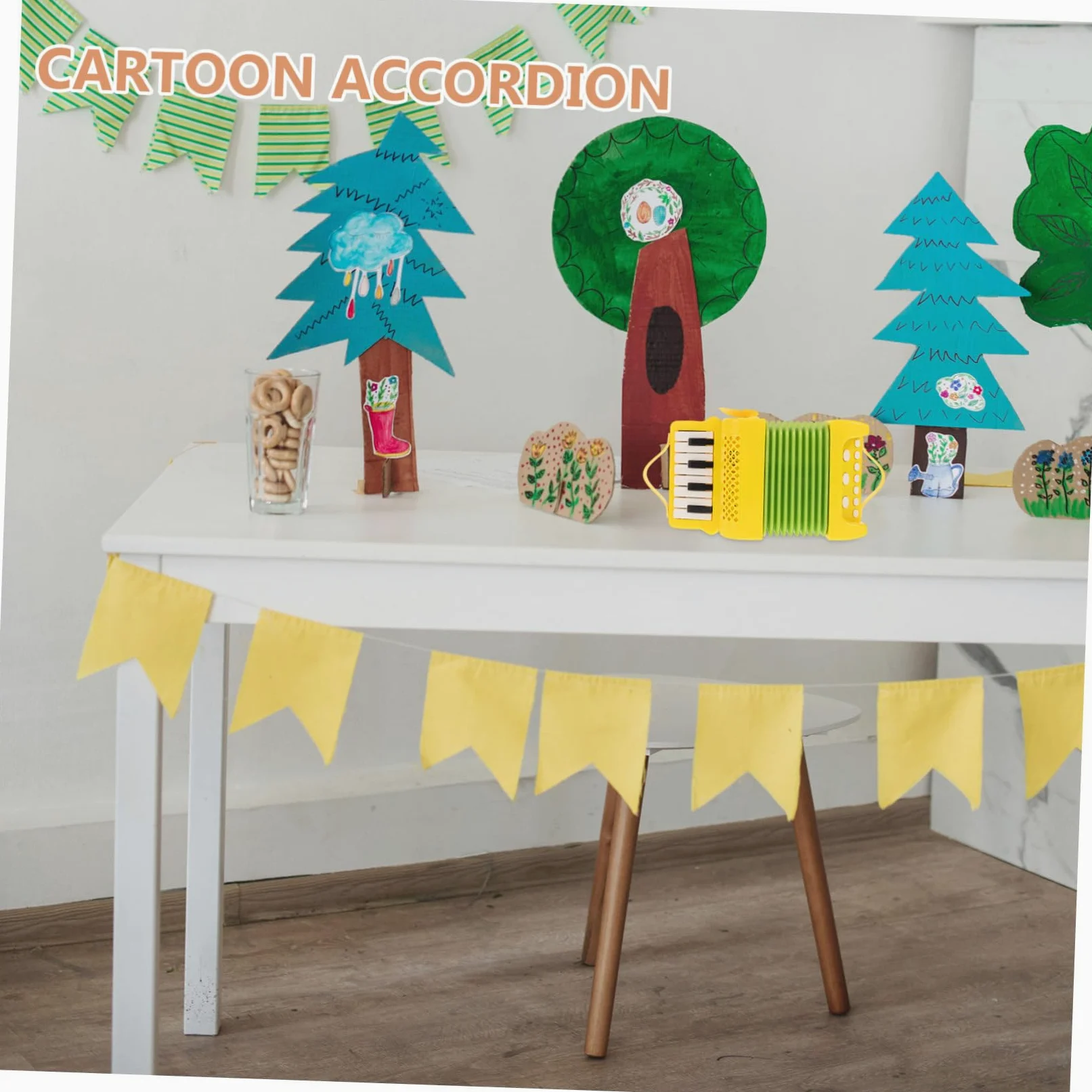 BESTonZON Strumento Musicale Giocattolo per Bambini in Plastica Gialla Controllo a Pulsanti, Migliora Coordinazione Dita per Attività Prescolari e Educazione Musicale Precoce
