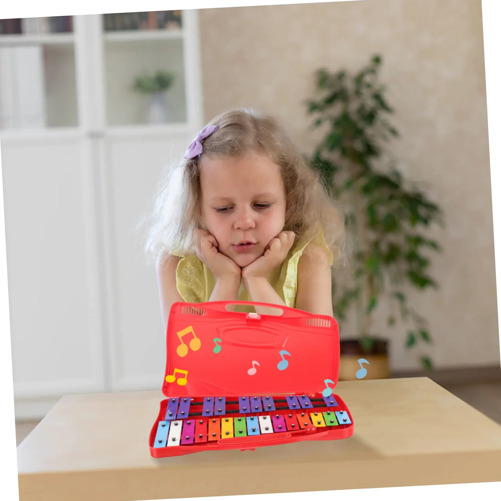 TOYANDONA Xilofono per Bambini 25 Toni, Strumento a Percussione Sicuro e Affidabile Corpo in Plastico e Ferro, per L'apprendimento Precoce e Giochi Educativi