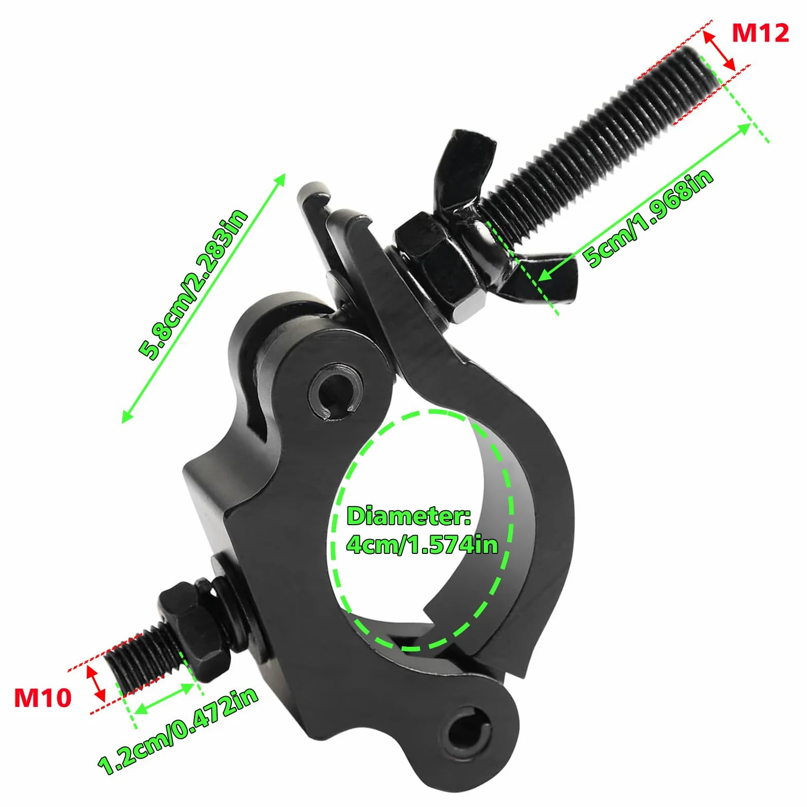 2Pack Morsetti Luci Scena per Traliccio Stage Lighting O Clamps 40mm-52mm Morsetto Truss Clamp Ganci per Luci, Carico 100kg Gancio per Teste Mobili Luci da Palco