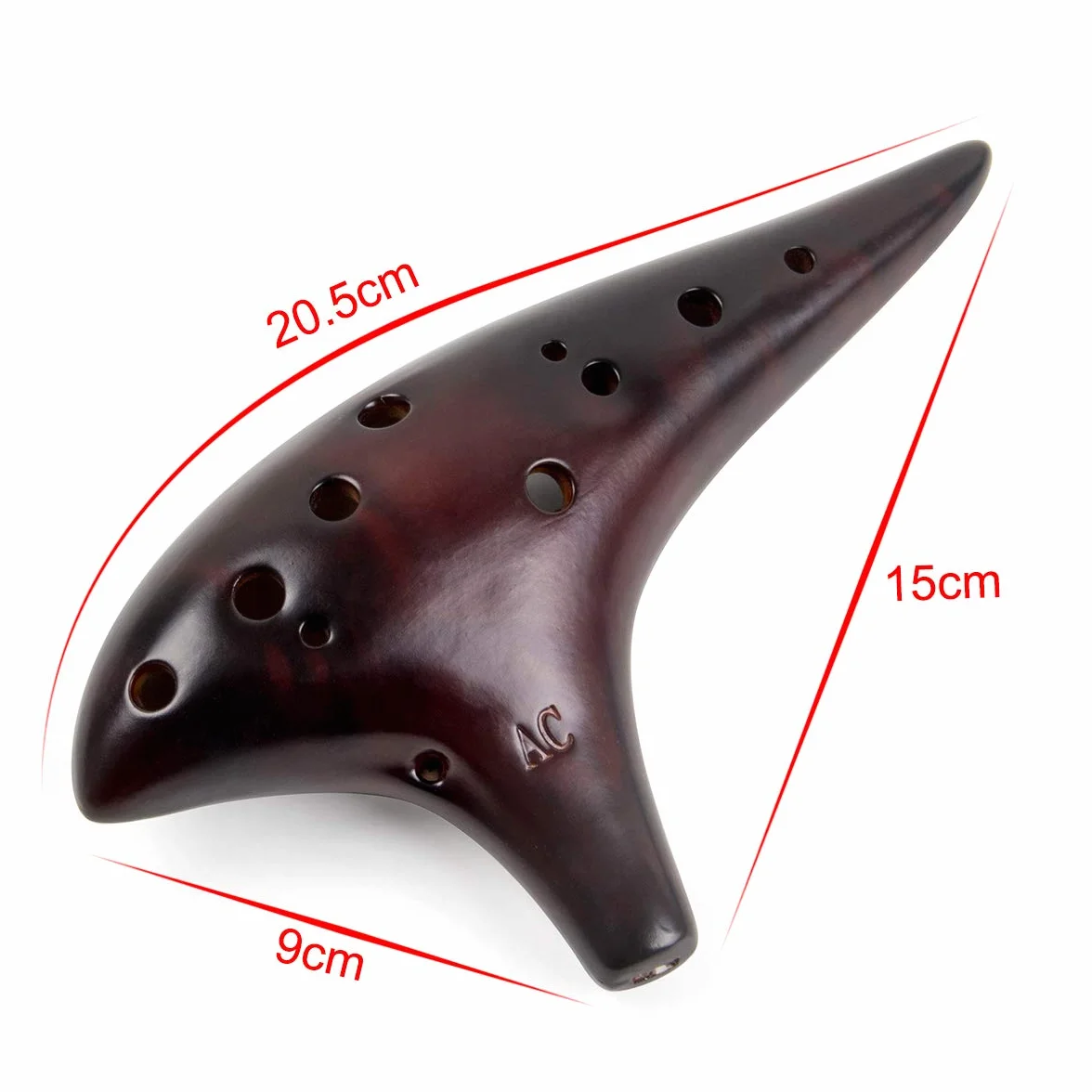 AKLOT Ocarina in ceramica fumé Ocarina Alto C a 12 fori Borsa protettiva Libretto di brani di base per bambini e adulti Affumicato