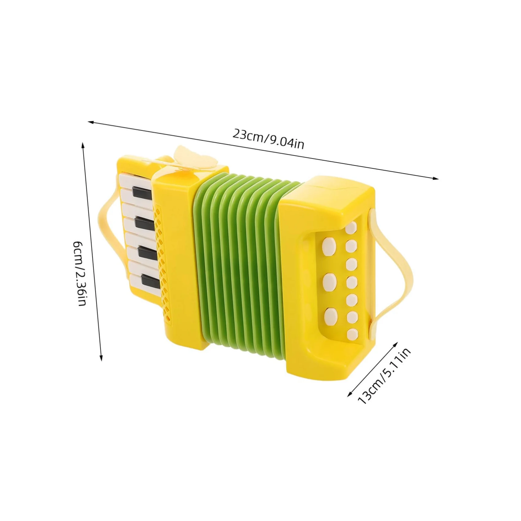 BESTonZON Strumento Musicale Giocattolo per Bambini in Plastica Gialla Controllo a Pulsanti, Migliora Coordinazione Dita per Attività Prescolari e Educazione Musicale Precoce
