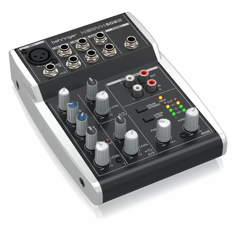 Behringer XENYX 502S Mixer analogico premium a 5 ingressi con interfaccia di streaming USB