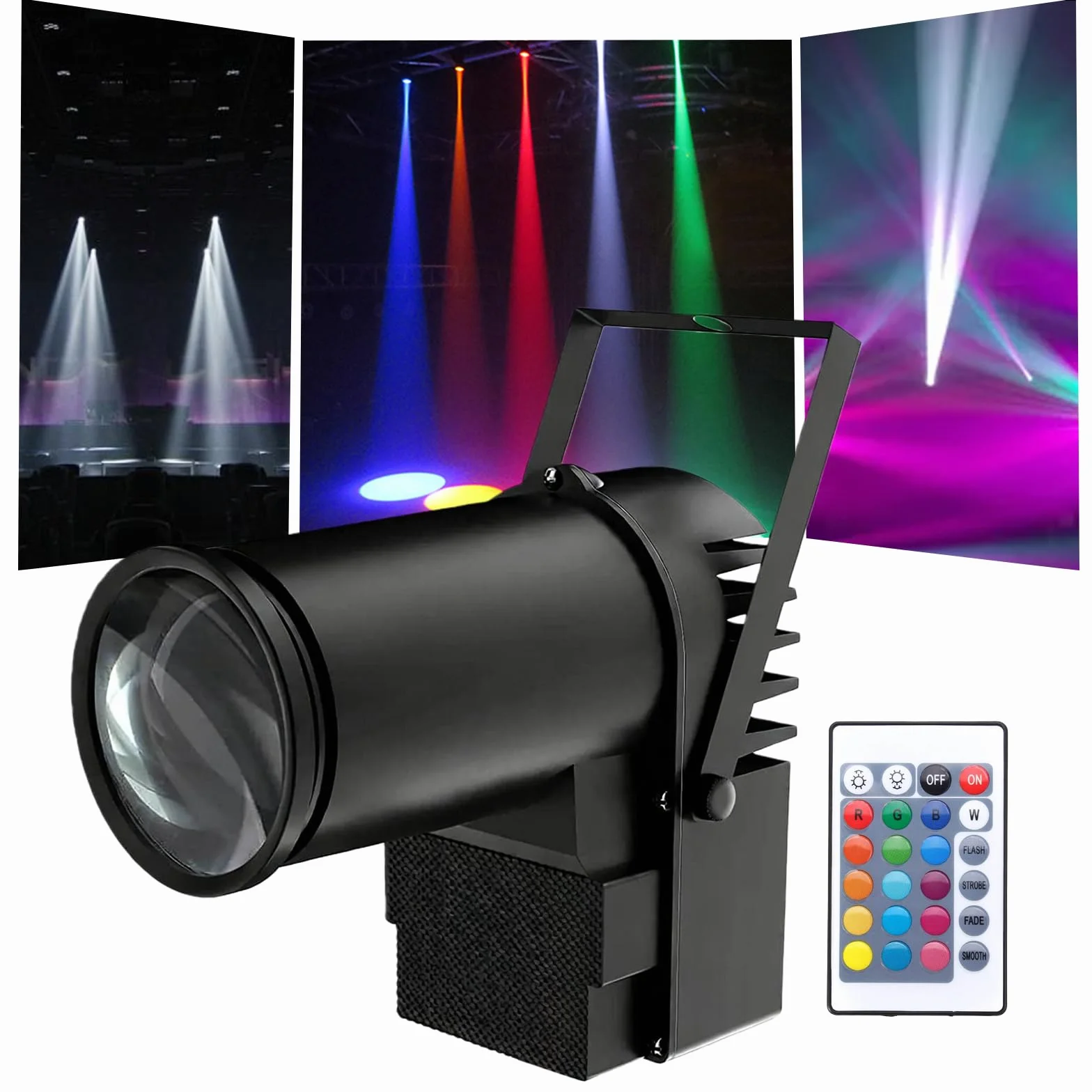 Faretto a LED da 15 W, 3 in 1, per sfera a specchio, Ip25, mini fascio di luce da palco, luce da discoteca, per discoteca, ktv bar, club, feste, telecomando