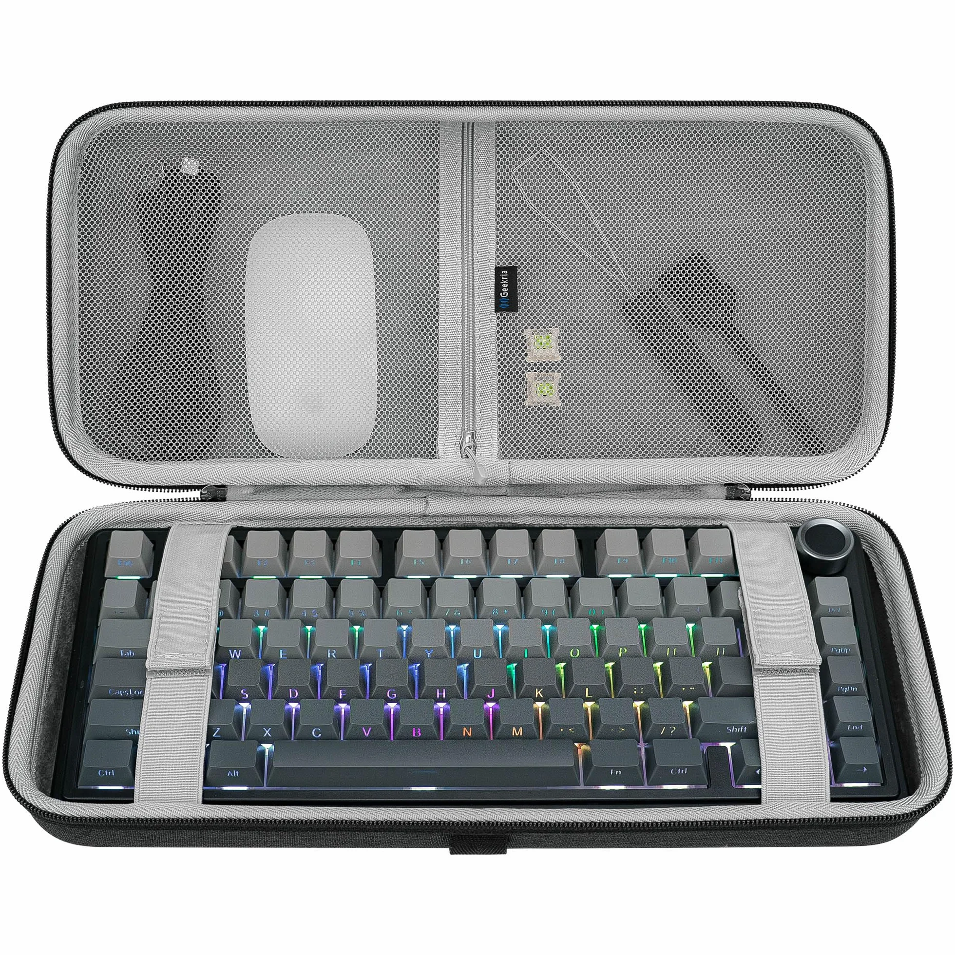 GEEKRIA Custodia per tastiera, custodia rigida da viaggio per computer a 84 tasti, compatibile con tastiera meccanica Keychron K2, K3, FELiCON Mini