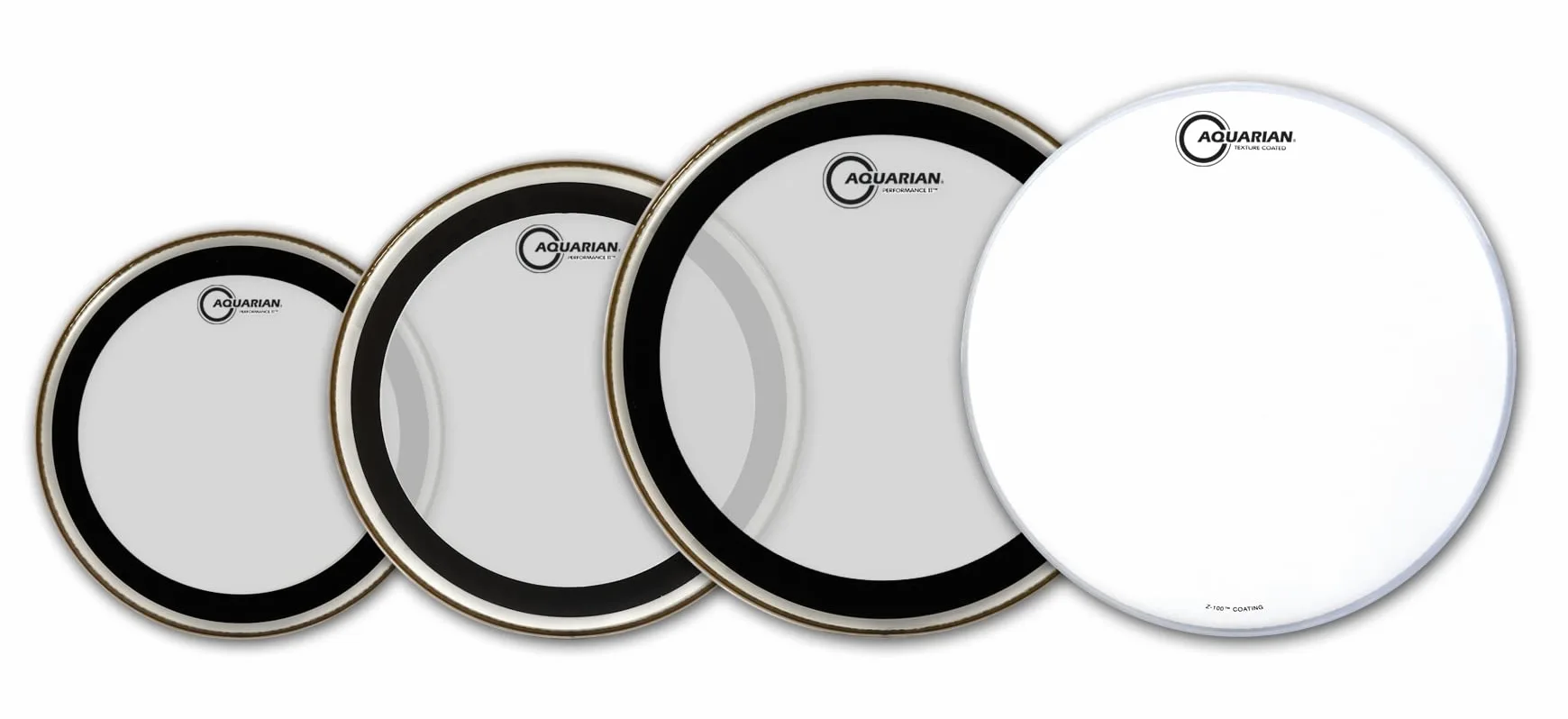 AQUARIAN DRUMHEADS PF-A Performance II Series - Double Ply Full Range - Drumheads - 10,12,14 - Prepack