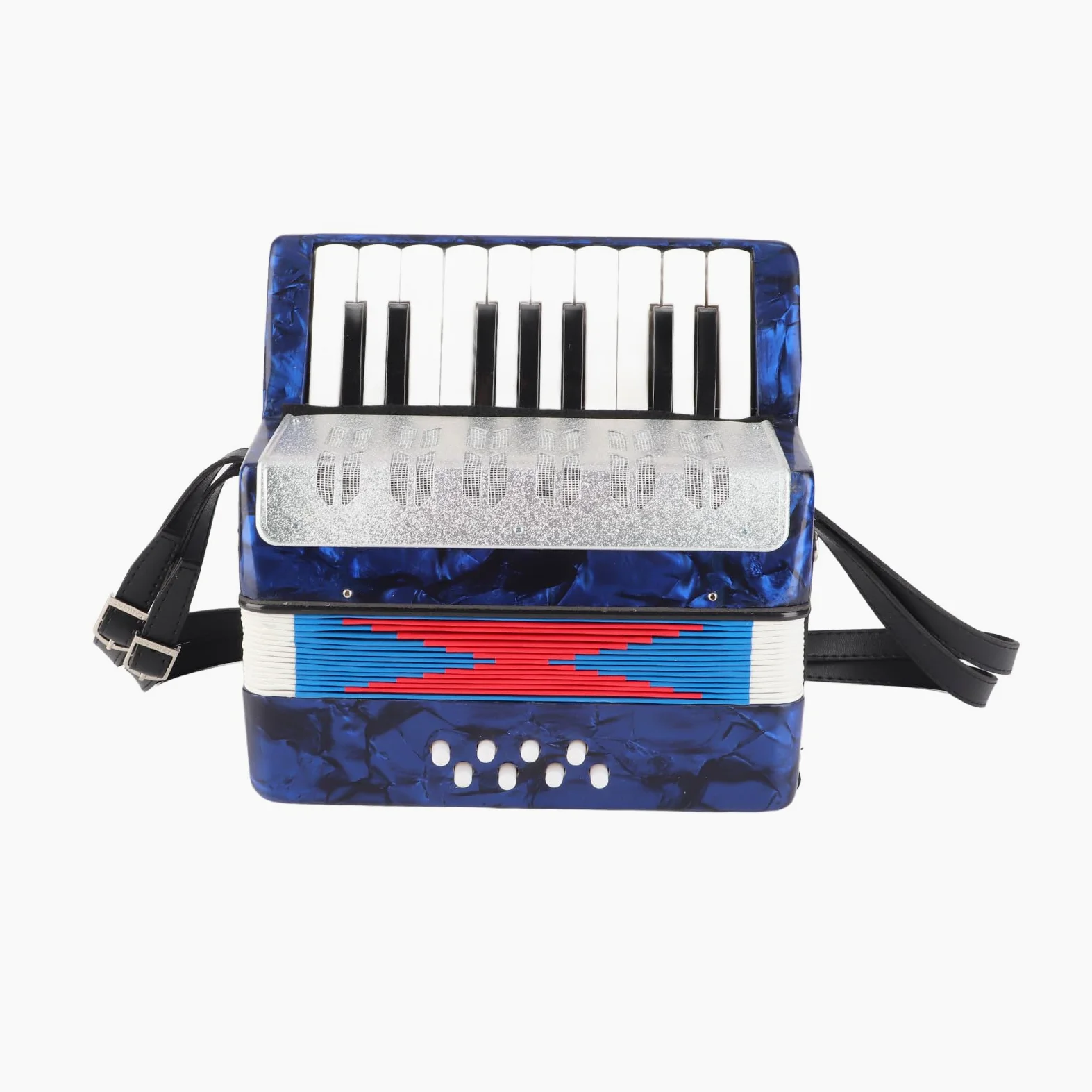 Fisarmonica a Piano 17 Tasti 8 Bassi Fisarmonica a Mano Insegnamento Formazione Coltivazione di Interessi Strumento Musicale per Bambini Studenti Principianti